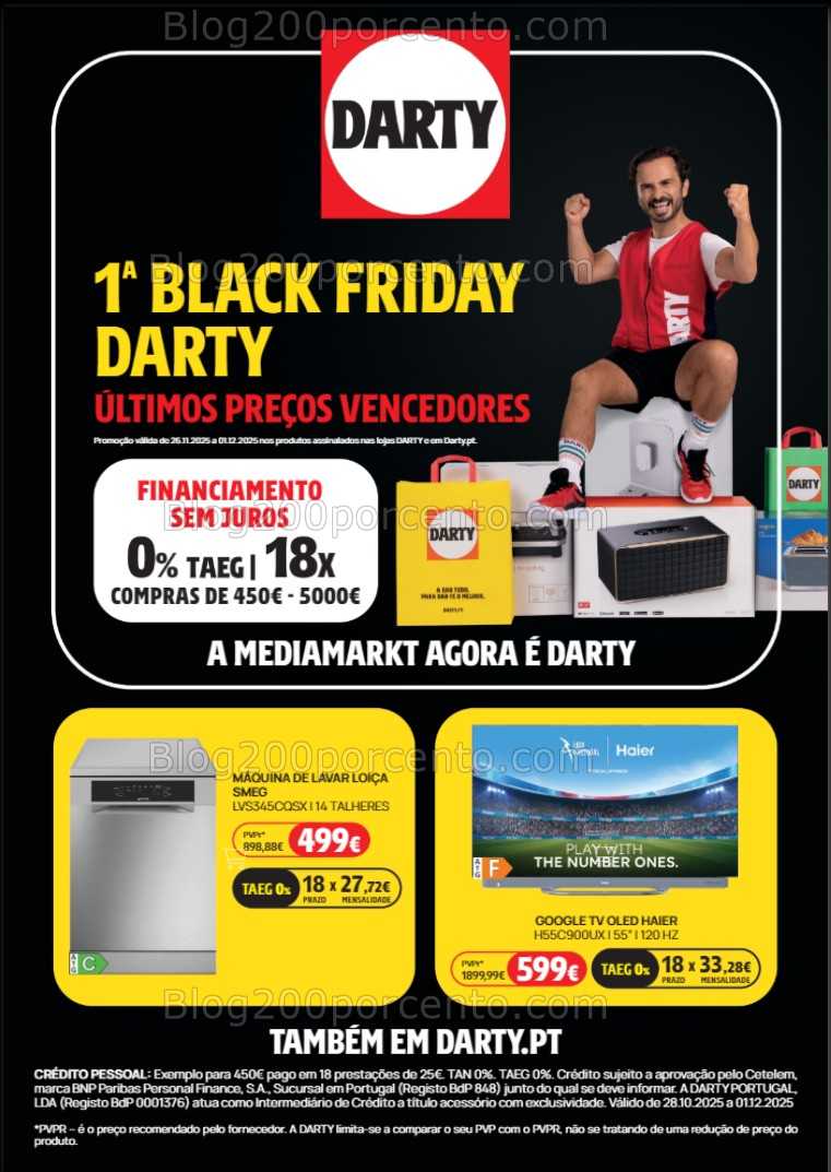 Antevisão Folheto DARTY Black Friday Promoções de 26 novembro a 1 dezembro