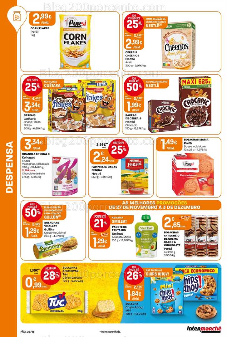 Antevisão Folheto INTERMARCHÉ Super Promoções de 27 novembro a 3 dezembro