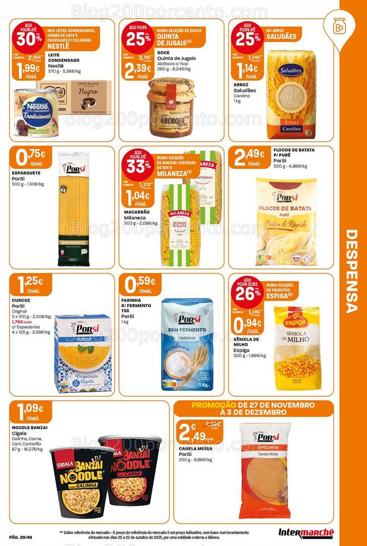 Antevisão Folheto INTERMARCHÉ Super Promoções de 27 novembro a 3 dezembro