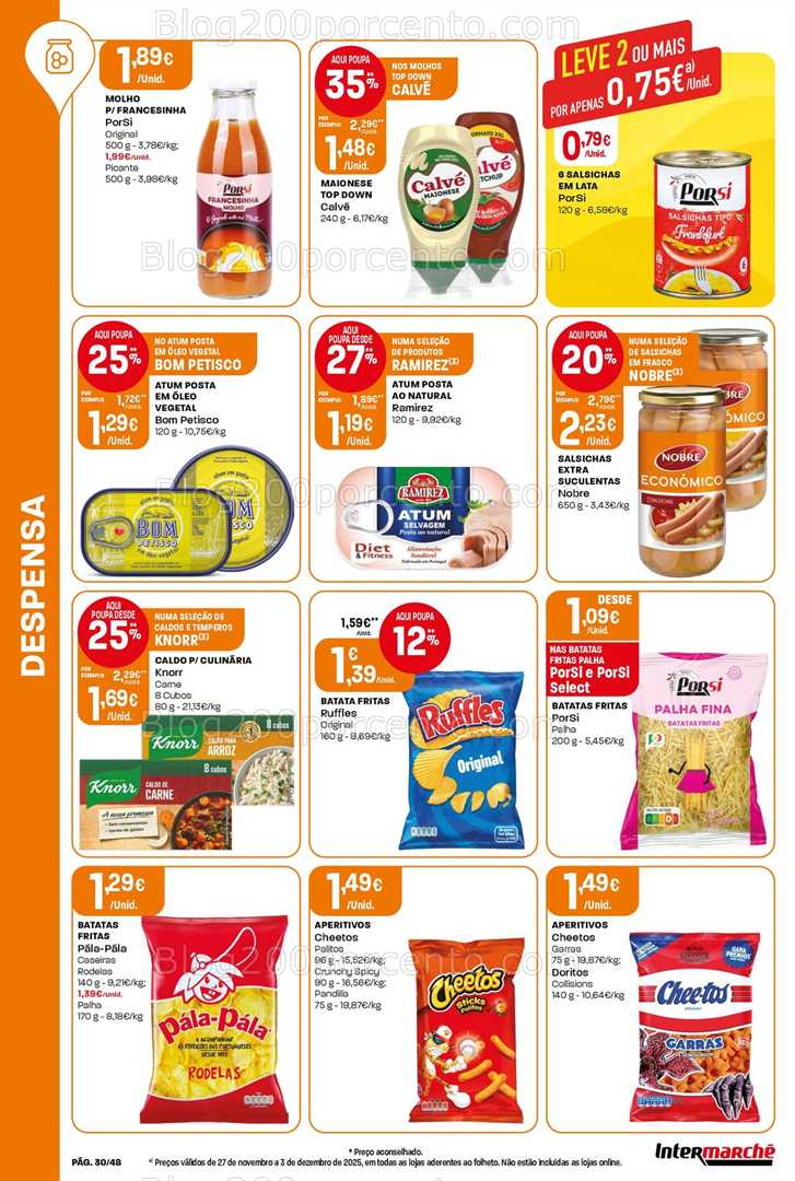 Antevisão Folheto INTERMARCHÉ Super Promoções de 27 novembro a 3 dezembro