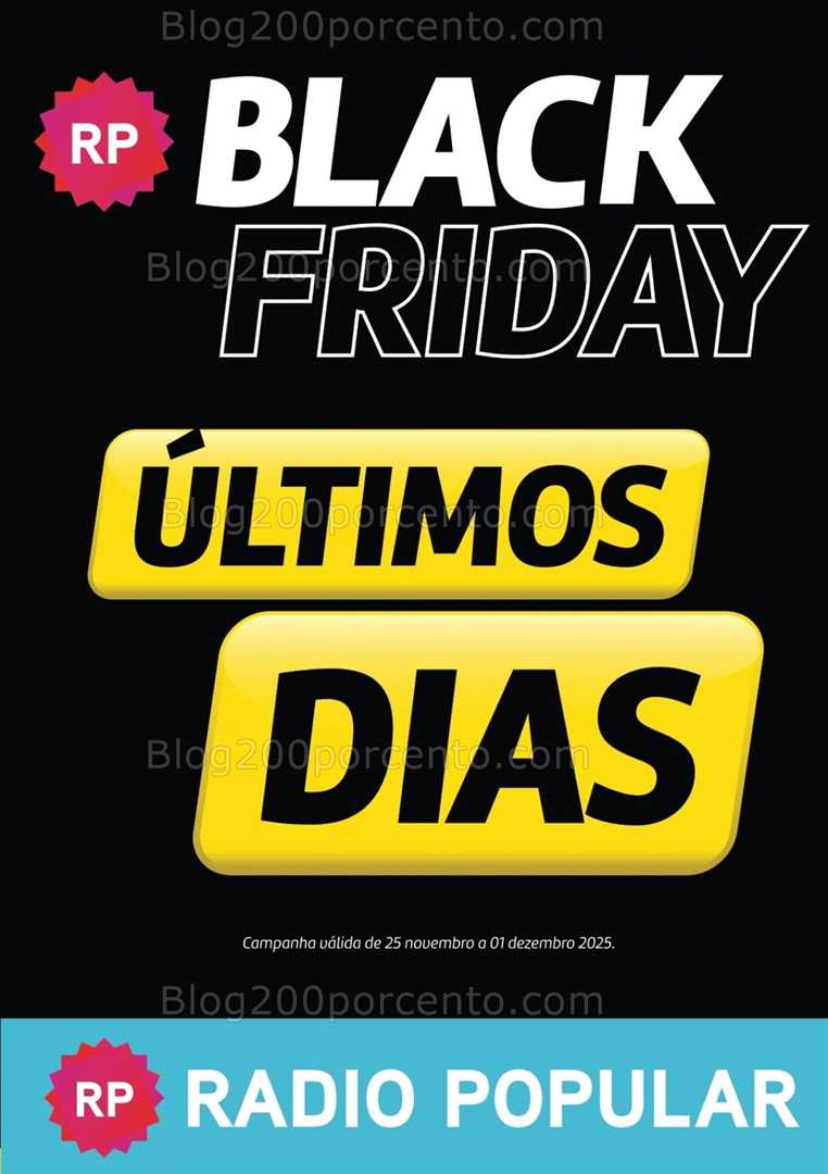 Antevisão Folheto RADIO POPULAR Black Friday Promoções de 25 novembro a 1 dezembro
