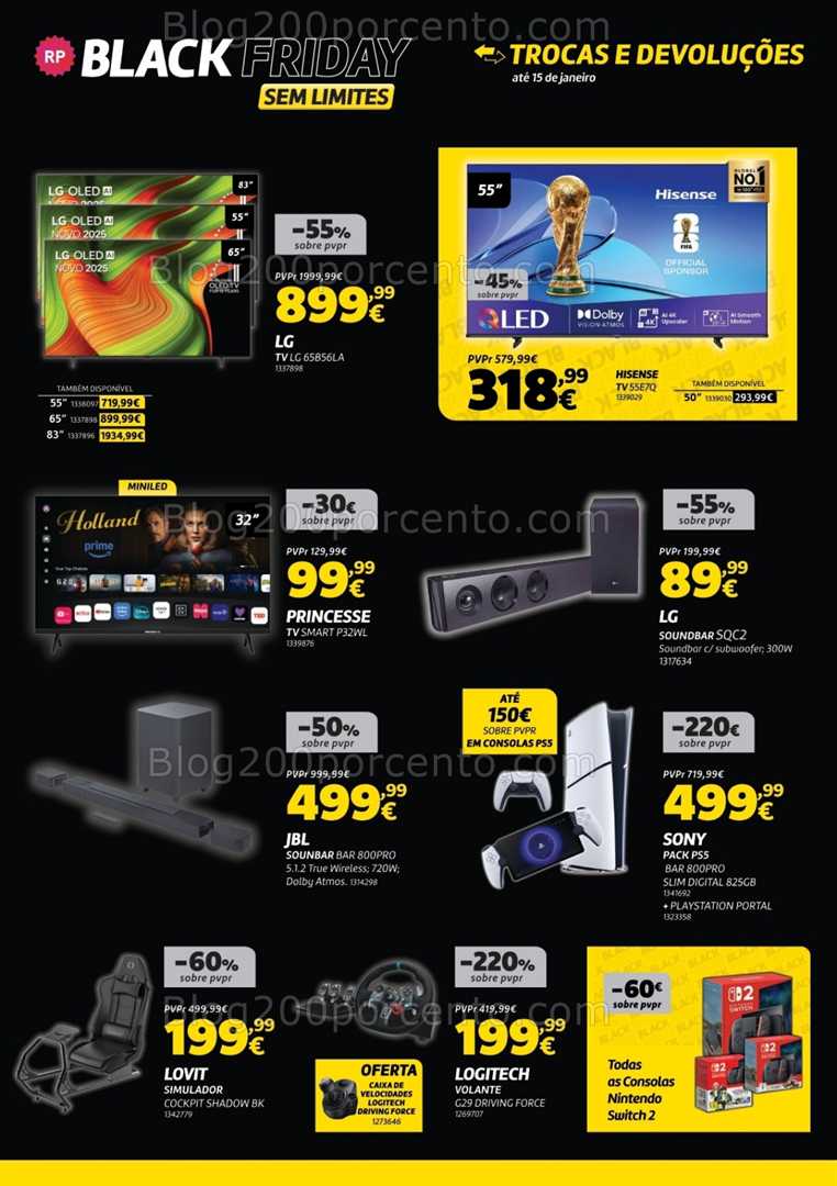 Antevisão Folheto RADIO POPULAR Black Friday Promoções de 25 novembro a 1 dezembro