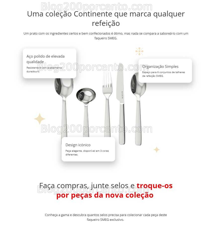 Antevisão Nova Coleção selos CONTINENTE - SMEG para juntar de 17 novembro a 22 fevereiro