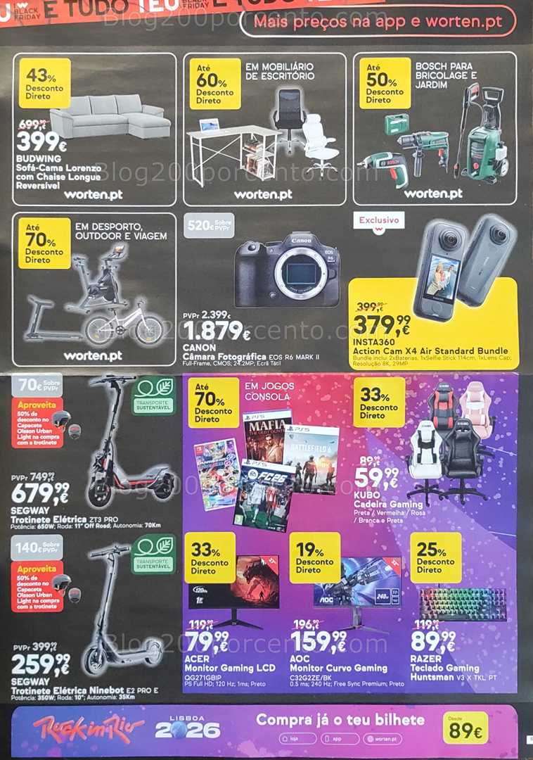 Antevisão Folheto WORTEN Black Friday Promoções de 25 novembro a 1 dezembro