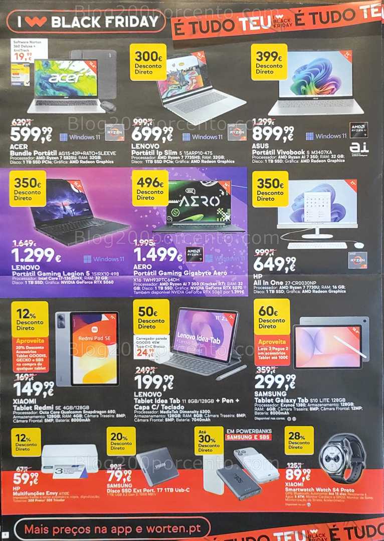 Antevisão Folheto WORTEN Black Friday Promoções de 25 novembro a 1 dezembro