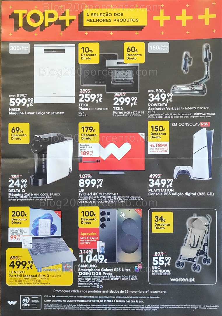 Antevisão Folheto WORTEN Black Friday Promoções de 25 novembro a 1 dezembro