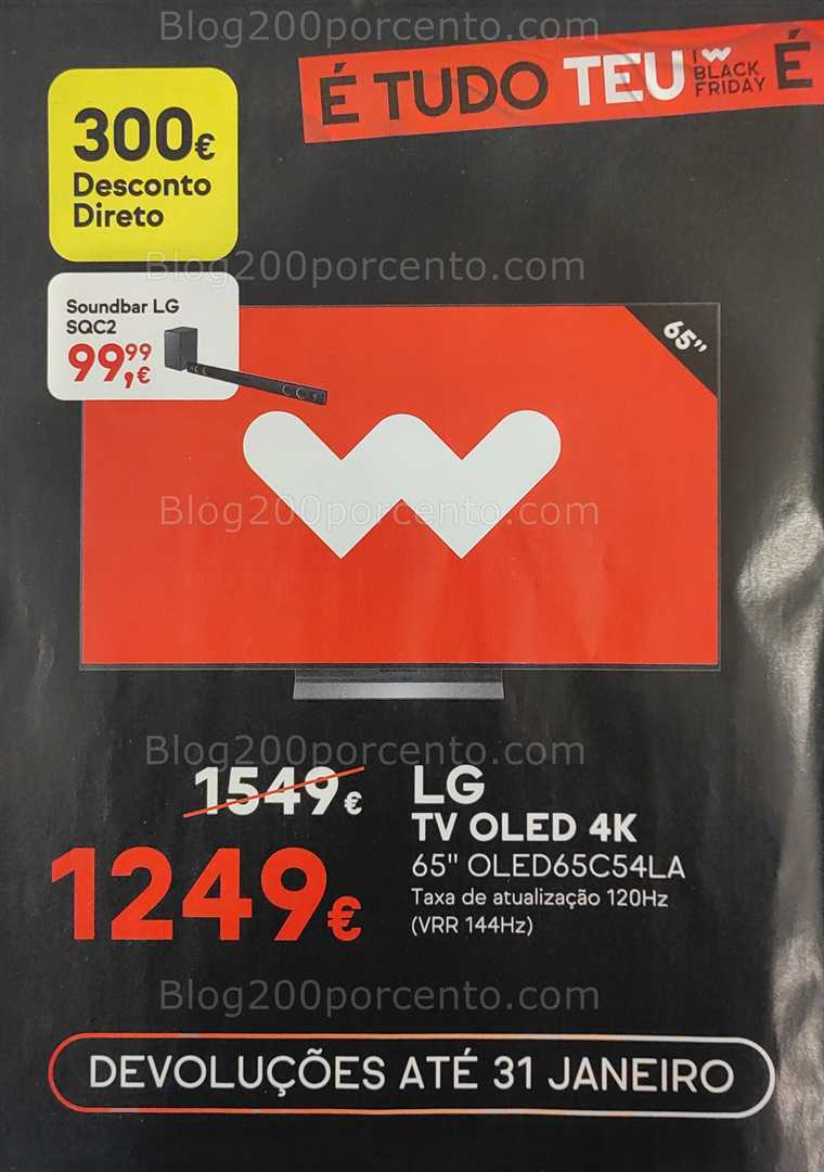 Antevisão Folheto WORTEN Black Friday Promoções Fim de Semana - 21 a 24 novembro