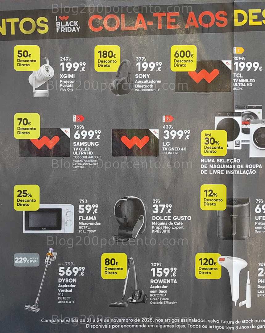 Antevisão Folheto WORTEN Black Friday Promoções Fim de Semana - 21 a 24 novembro