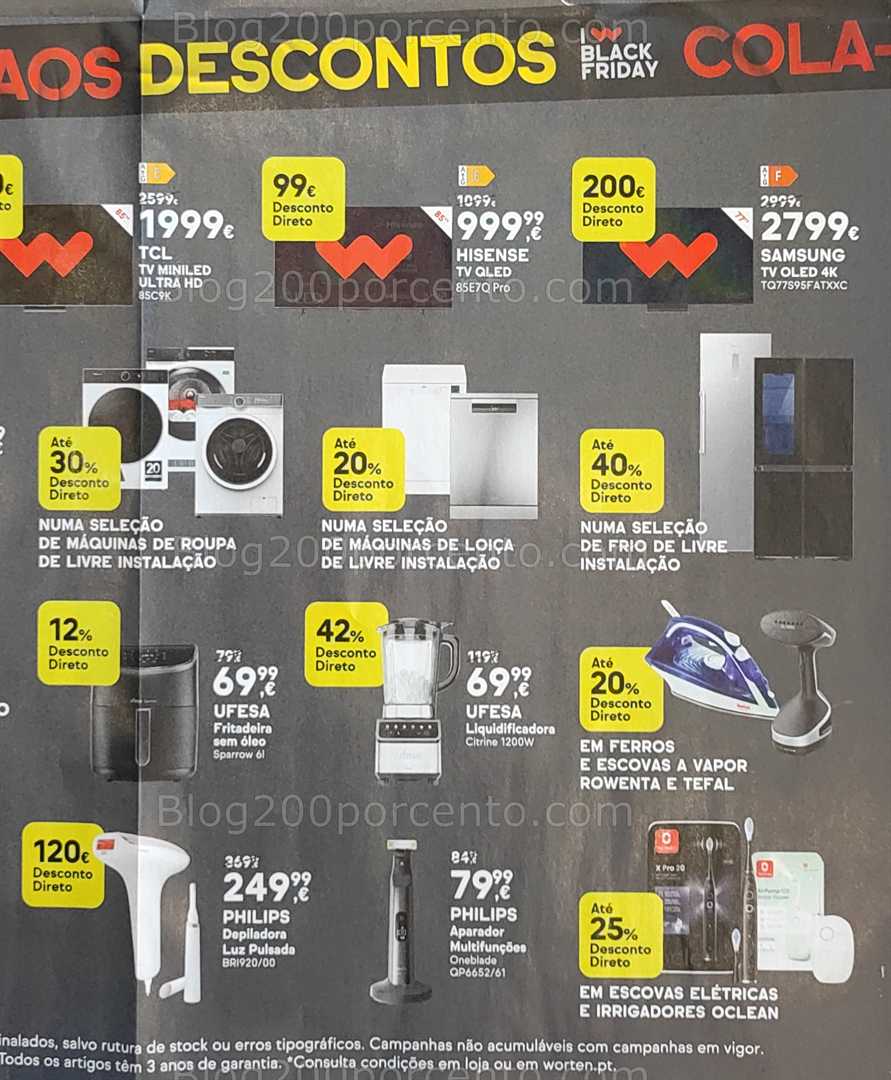 Antevisão Folheto WORTEN Black Friday Promoções Fim de Semana - 21 a 24 novembro