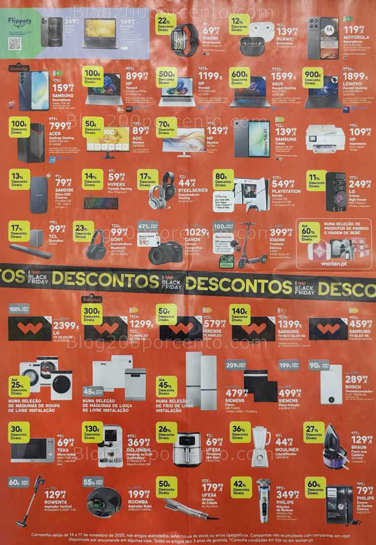 Antevisão Folheto WORTEN Black Friday Fim de Semana até 17 novembro