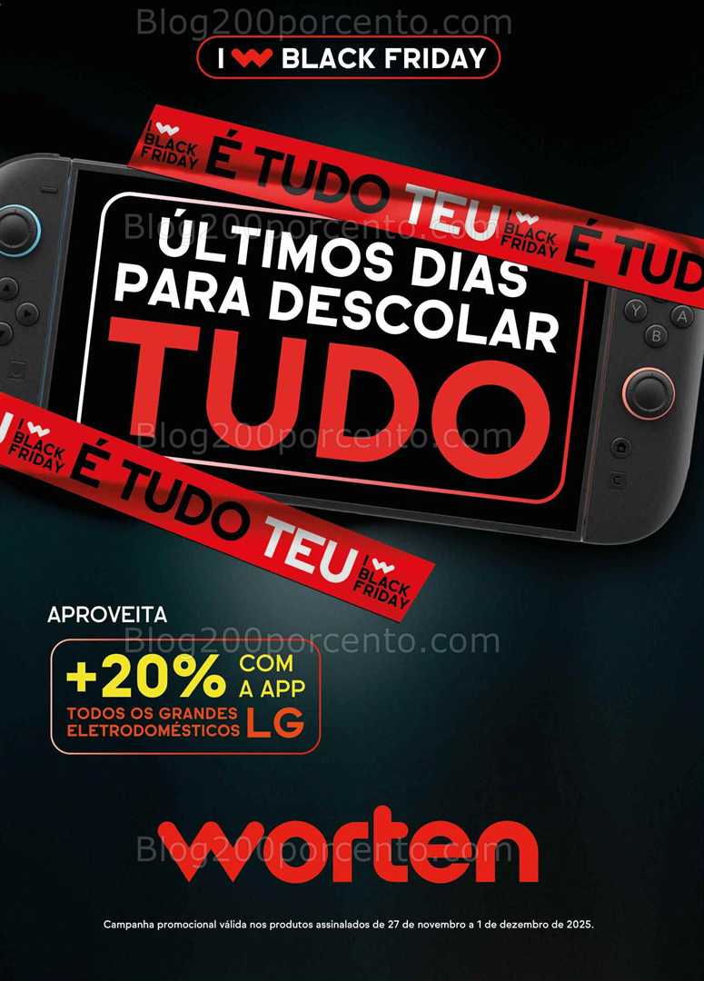 Antevisão Folheto WORTEN Black Friday Promoções de 27 novembro a 1 dezembro