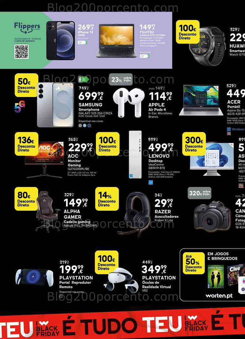 Antevisão Folheto WORTEN Black Friday Promoções de 27 novembro a 1 dezembro