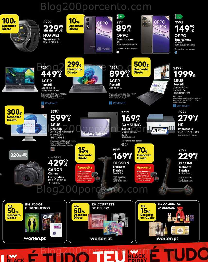 Antevisão Folheto WORTEN Black Friday Promoções de 27 novembro a 1 dezembro