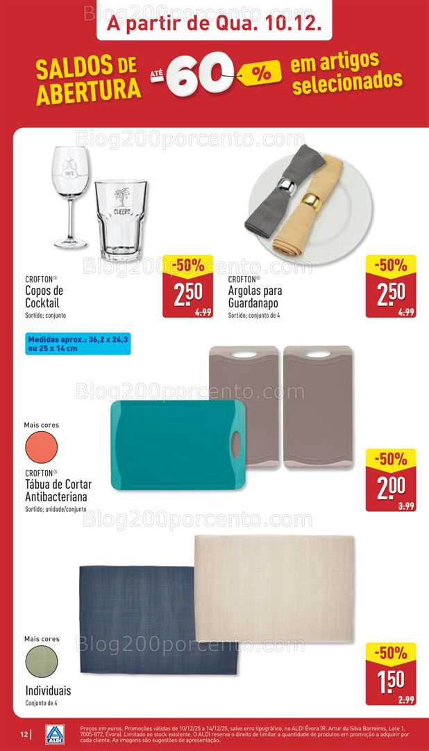 Antevisão Folheto ALDI Saldos Abertura Promoções a partir de 10 dezembro