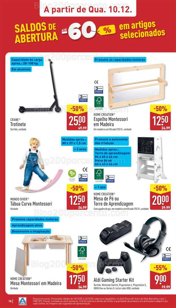 Antevisão Folheto ALDI Saldos Abertura Promoções a partir de 10 dezembro