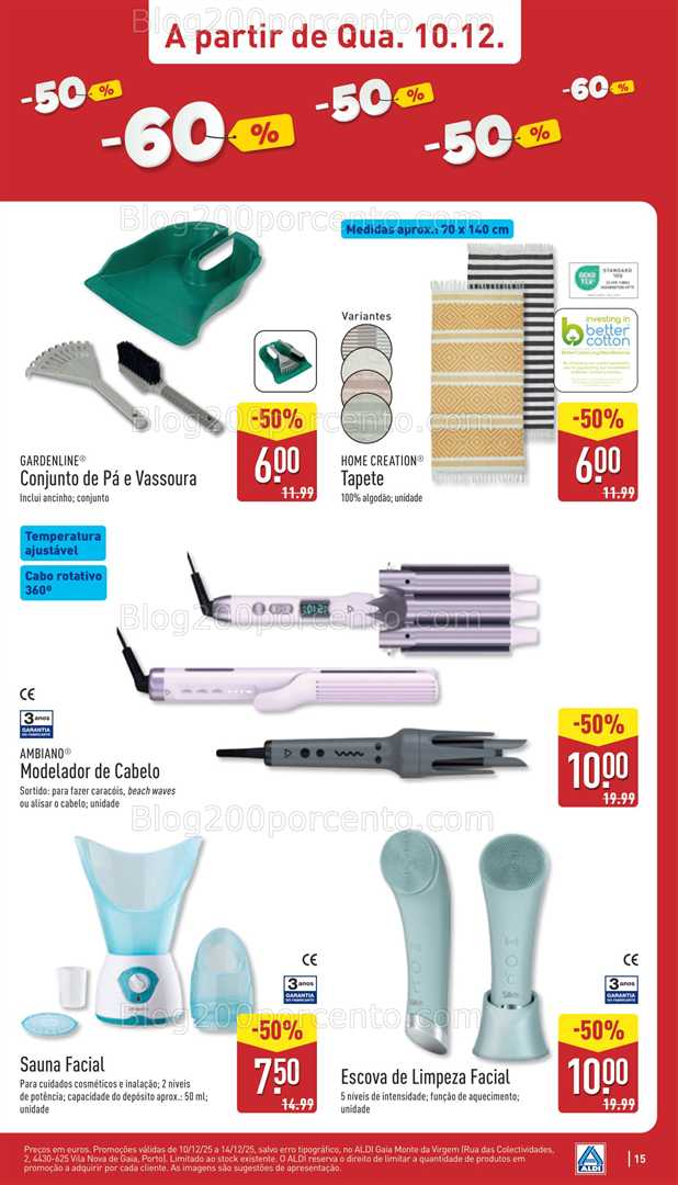 Antevisão Folheto ALDI Gaia Monte da Virgem Saldos Abertura - 10 a 14 dezembro