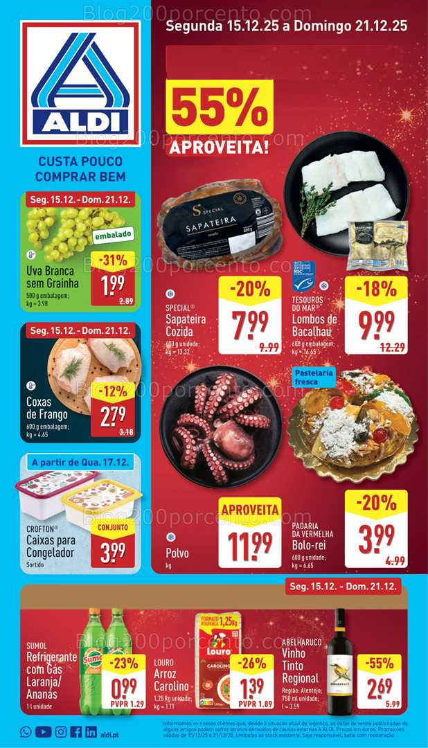Antevisão Folheto ALDI Promoções de 15 a 21 dezembro