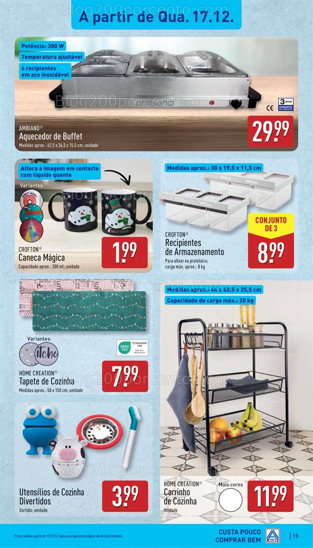 Antevisão Folheto ALDI Bazar Promoções de 17 a 21 dezembro