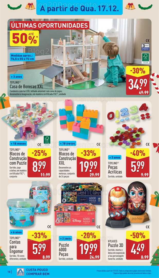 Antevisão Folheto ALDI Bazar Promoções de 17 a 21 dezembro