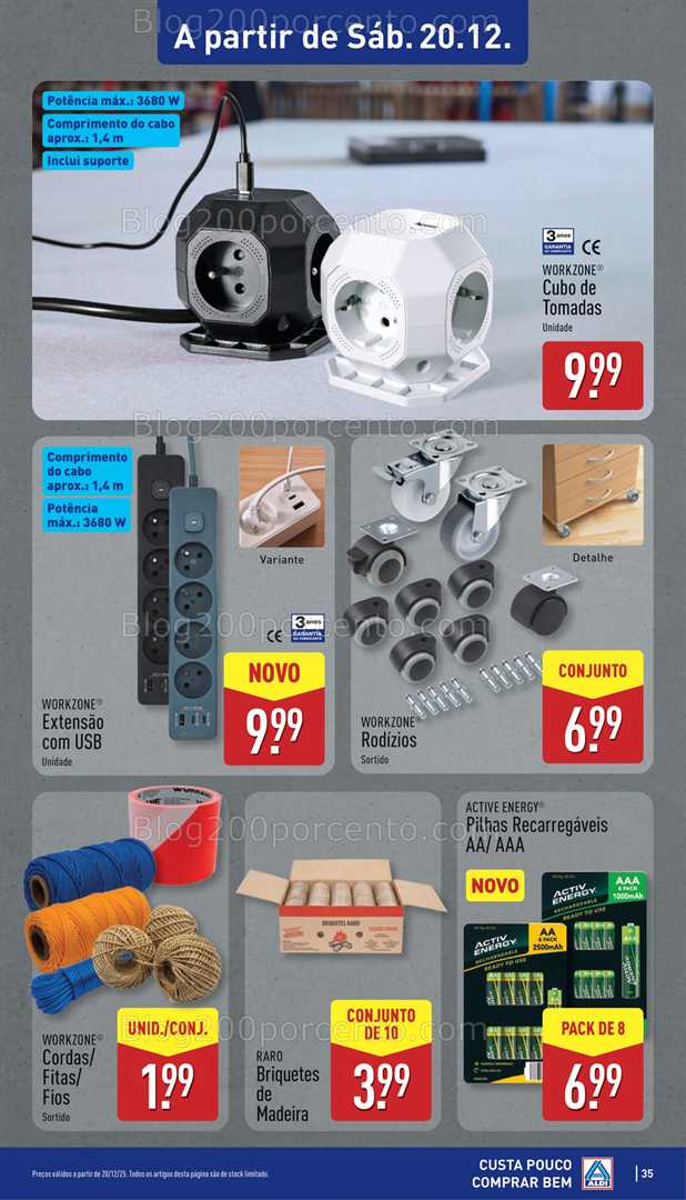 Antevisão Folheto ALDI Bazar Promoções de 20 a 21 dezembro