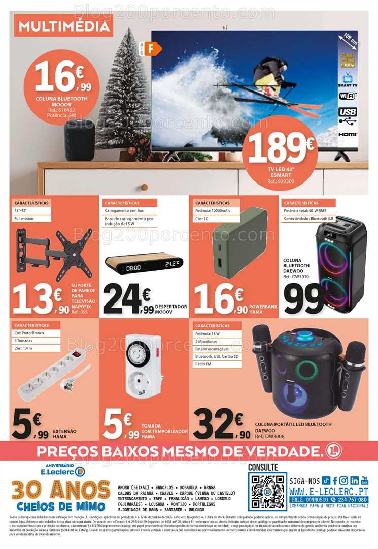 Antevisão Folheto E-LECLERC Bazar Natal Oportunidades Promoções de 4 a 17 dezembro