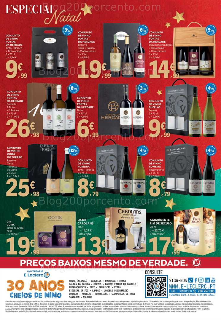 Antevisão Folheto E-LECLERC Natal Alimentar Promoções de 2 a 31 dezembro