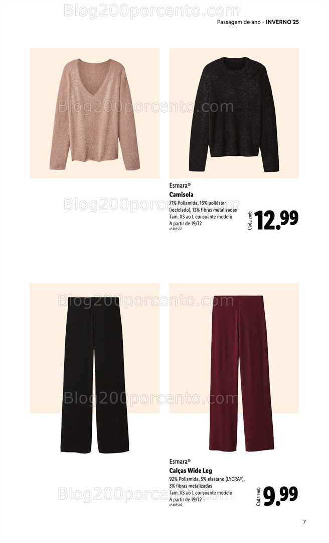 Antevisão Folheto LIDL Moda Esmara Inverno Promoções de 28 novembro a 3 fevereiro
