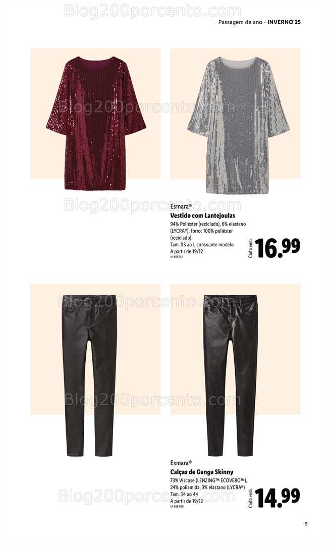 Antevisão Folheto LIDL Moda Esmara Inverno Promoções de 28 novembro a 3 fevereiro