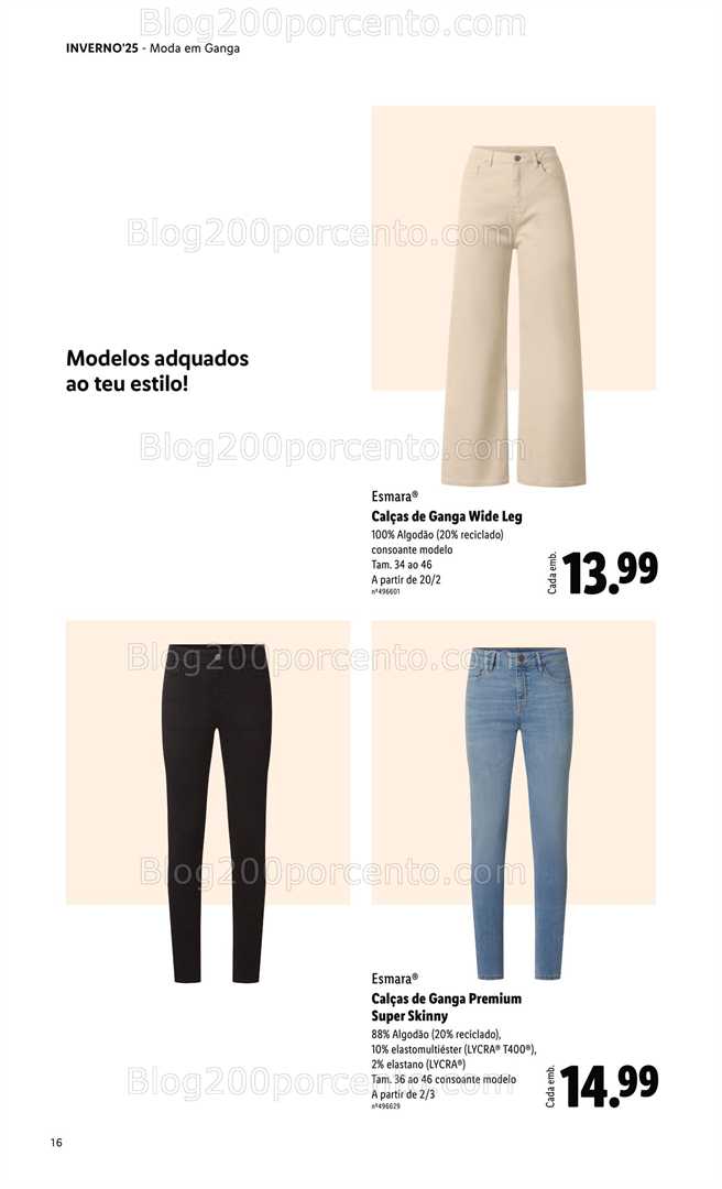 Antevisão Folheto LIDL Moda Esmara Inverno Promoções de 28 novembro a 3 fevereiro