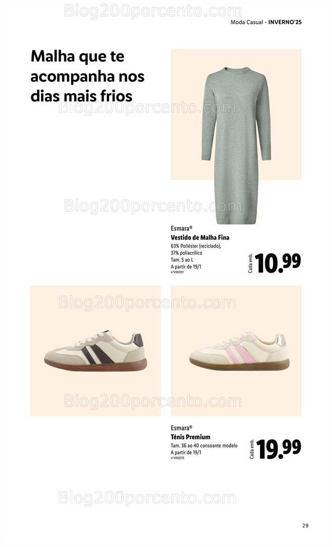 Antevisão Folheto LIDL Moda Esmara Inverno Promoções de 28 novembro a 3 fevereiro