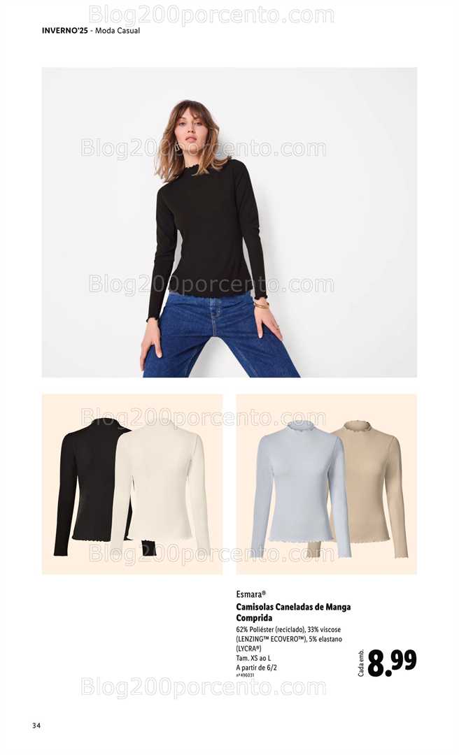 Antevisão Folheto LIDL Moda Esmara Inverno Promoções de 28 novembro a 3 fevereiro