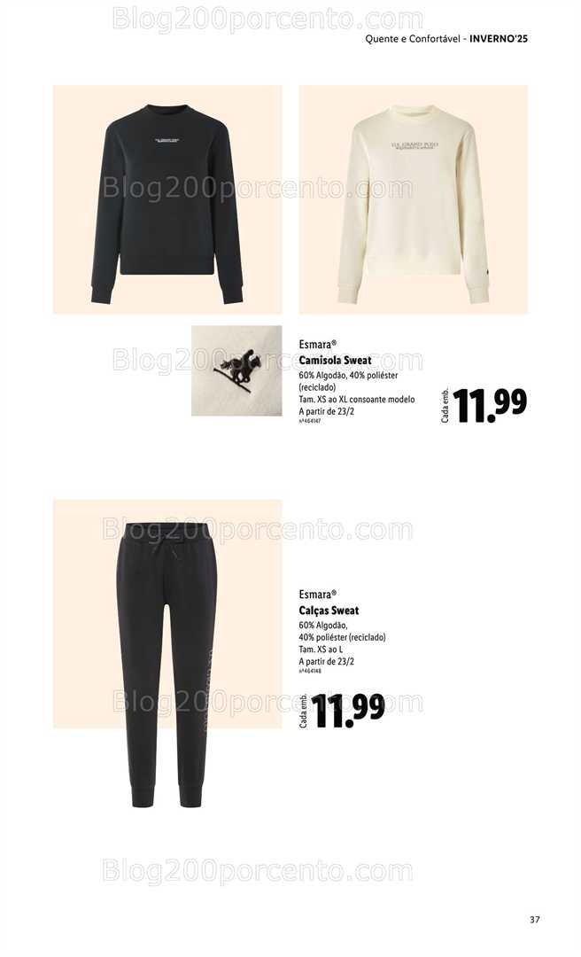 Antevisão Folheto LIDL Moda Esmara Inverno Promoções de 28 novembro a 3 fevereiro