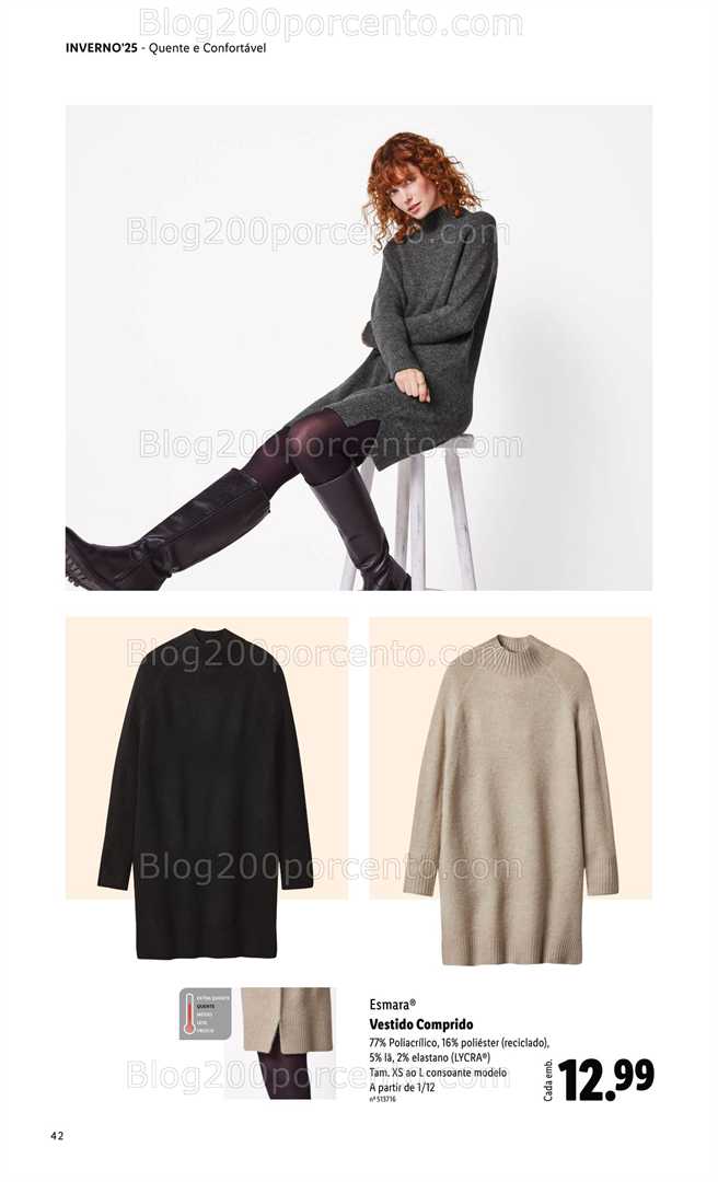 Antevisão Folheto LIDL Moda Esmara Inverno Promoções de 28 novembro a 3 fevereiro