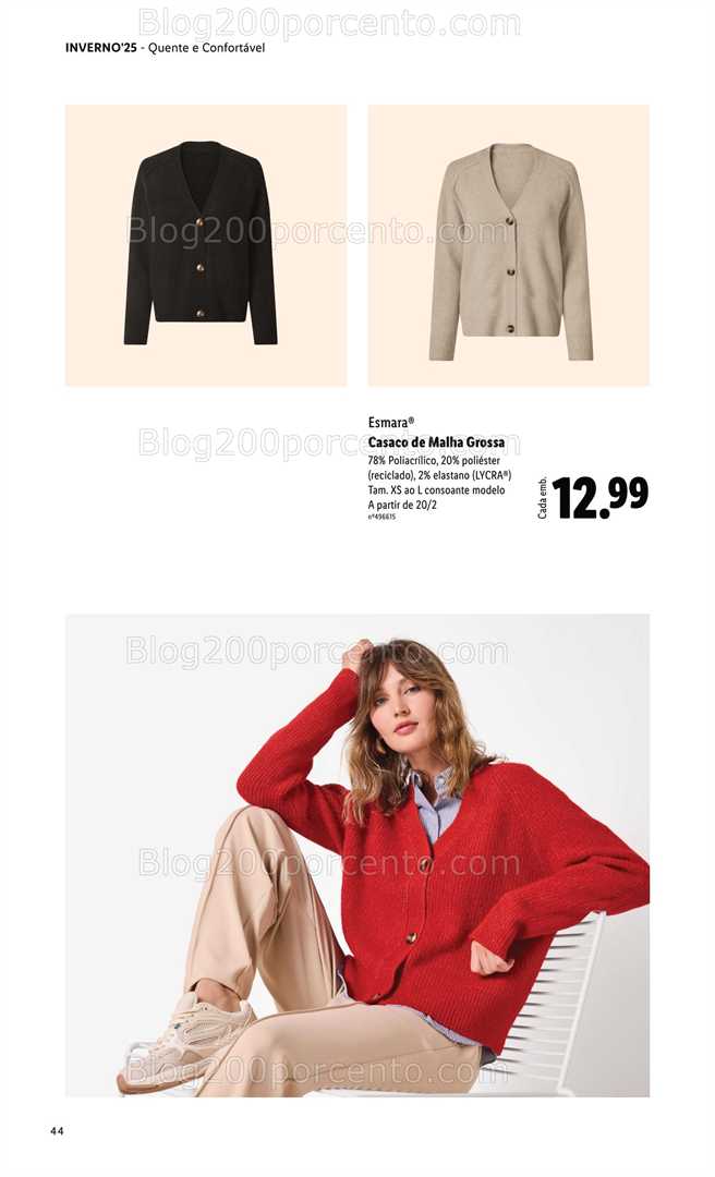 Antevisão Folheto LIDL Moda Esmara Inverno Promoções de 28 novembro a 3 fevereiro