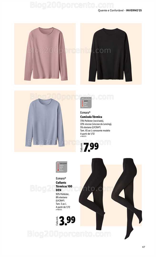 Antevisão Folheto LIDL Moda Esmara Inverno Promoções de 28 novembro a 3 fevereiro