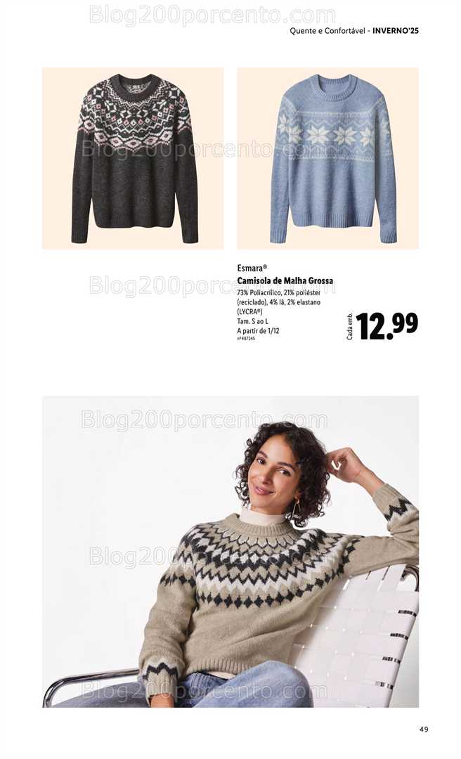 Antevisão Folheto LIDL Moda Esmara Inverno Promoções de 28 novembro a 3 fevereiro