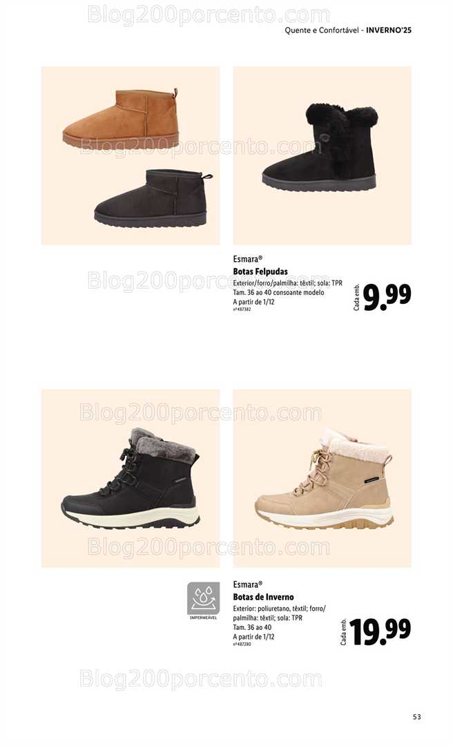 Antevisão Folheto LIDL Moda Esmara Inverno Promoções de 28 novembro a 3 fevereiro