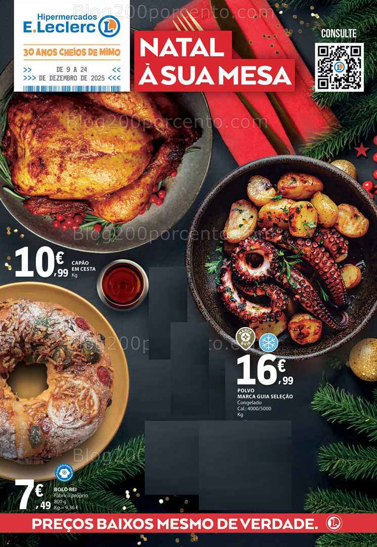 Antevisão Folheto E-LECLERC Natal Alimentar Promoções de 9 a 24 dezembro