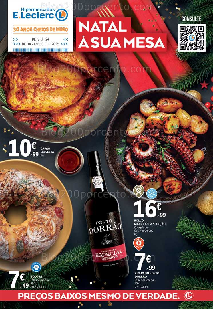 Antevisão Folheto E-LECLERC Natal Alimentar Promoções de 9 a 24 dezembro