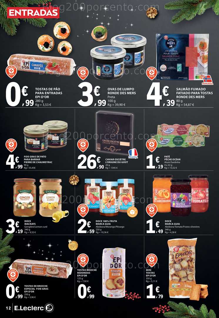 Antevisão Folheto E-LECLERC Natal Alimentar Promoções de 9 a 24 dezembro