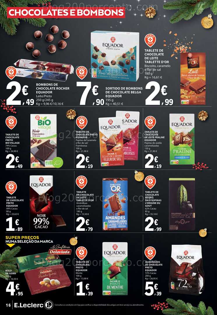 Antevisão Folheto E-LECLERC Natal Alimentar Promoções de 9 a 24 dezembro