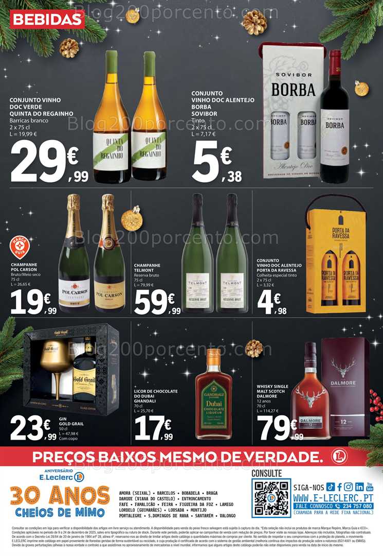 Antevisão Folheto E-LECLERC Natal Alimentar Promoções de 9 a 24 dezembro