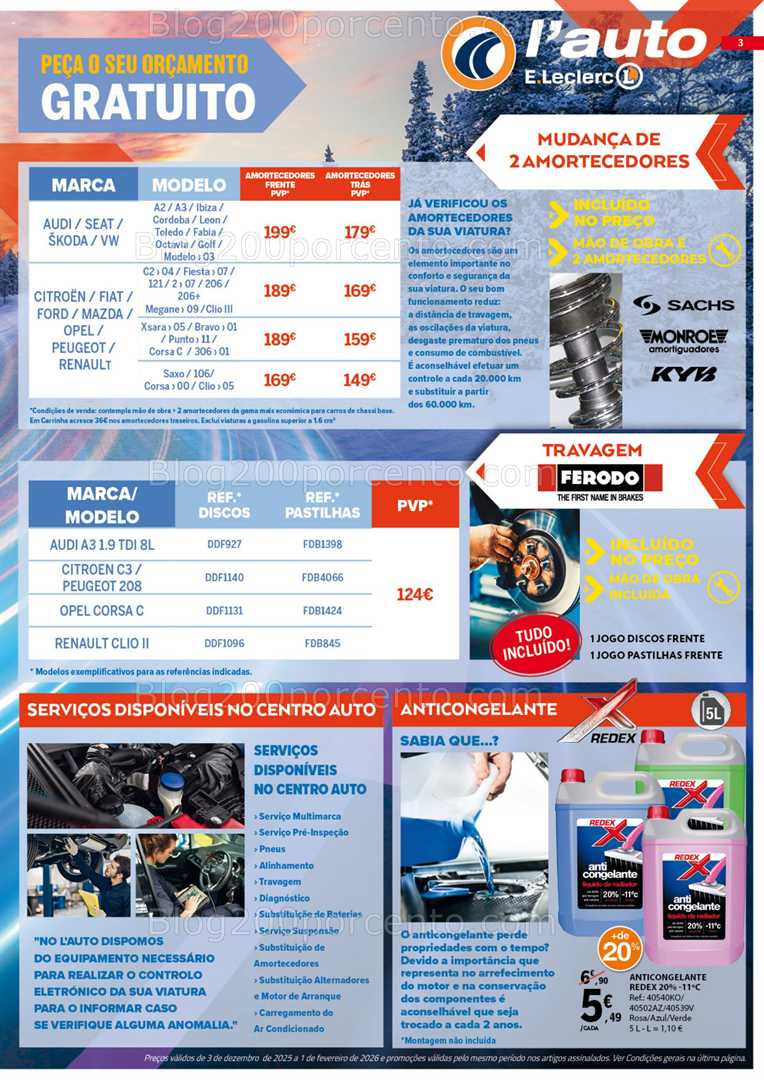 Antevisão Folheto E-LECLERC Auto Promoções de 5 a 24 dezembro