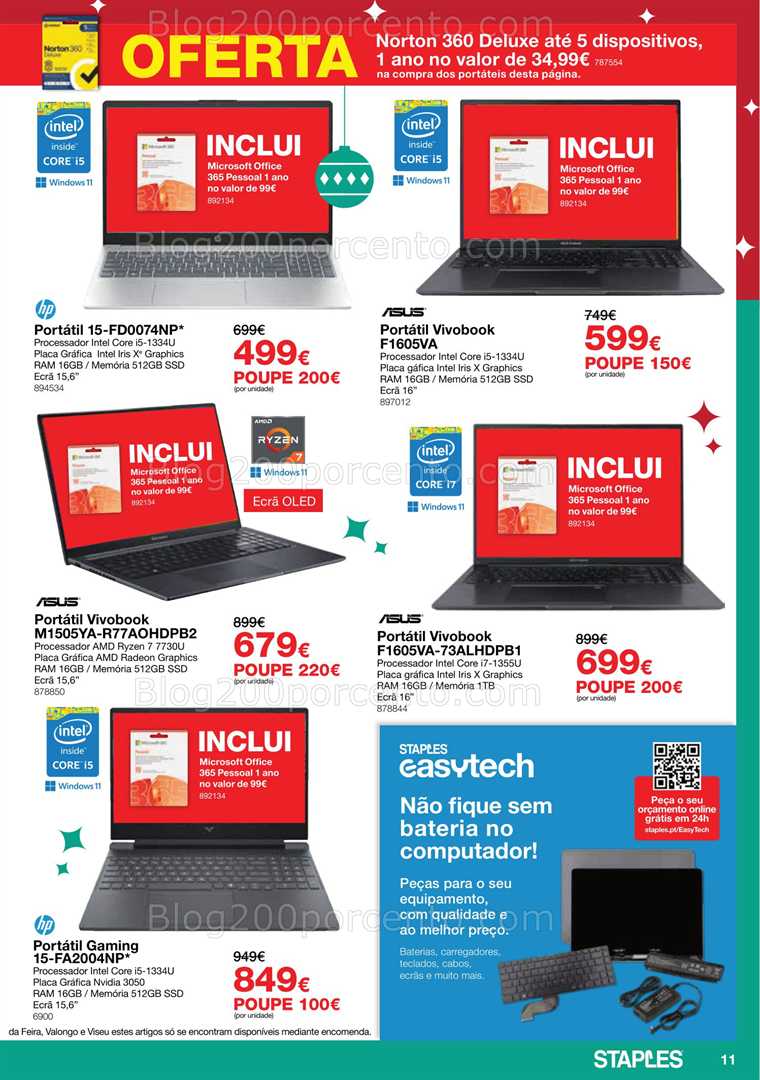 Antevisão Folheto STAPLES Promoções de 3 a 24 dezembro