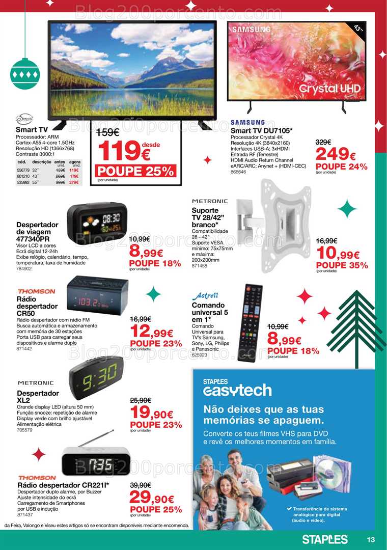 Antevisão Folheto STAPLES Promoções de 3 a 24 dezembro