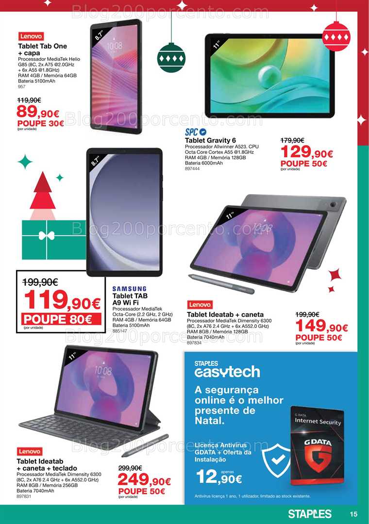 Antevisão Folheto STAPLES Promoções de 3 a 24 dezembro