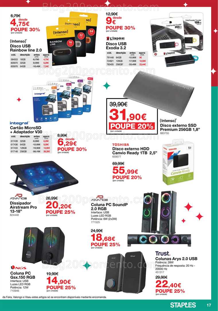 Antevisão Folheto STAPLES Promoções de 3 a 24 dezembro