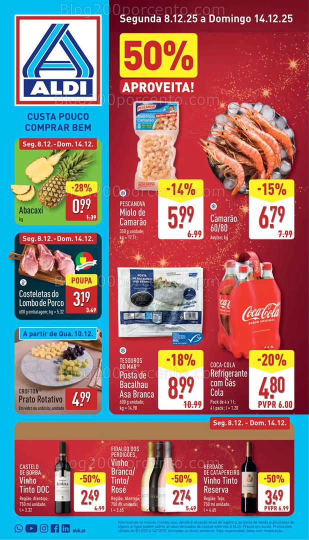 Antevisão Folheto ALDI Promoções de 8 a 14 dezembro
