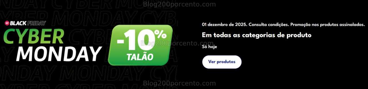 Alerta - CYBER MONDAY Só Hoje descontos extra online em centenas de lojas!