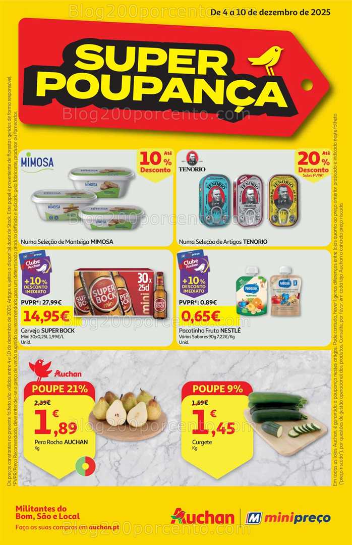 Antevisão Folheto AUCHAN - MINIPREÇO Promoções de 4 a 10 dezembro